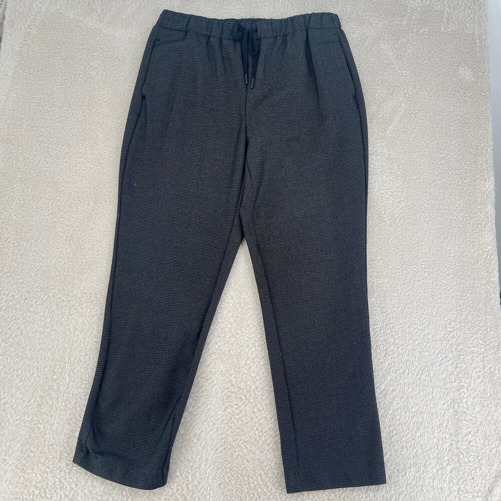 RACHEL ZOE Women's Black Micro Check Knit Straight Leg Casual Pants 8